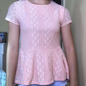Coral Peplum Top